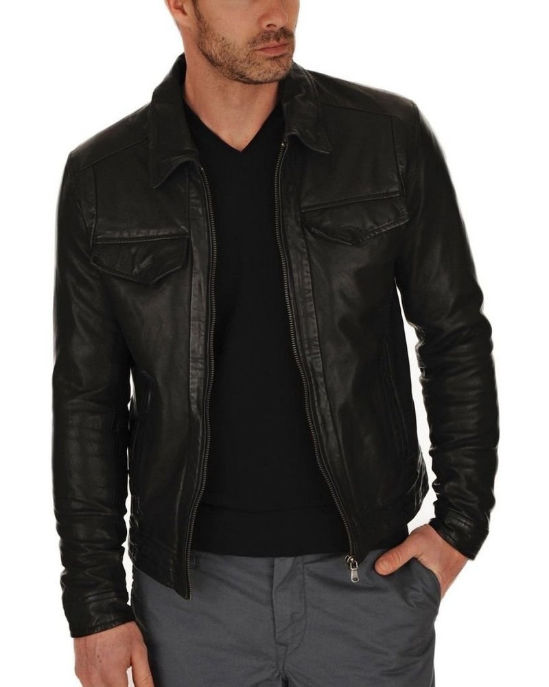 Laverapelle Men's Genuine Lambskin Leather Jacket (Officer Jacket) - 1501350 Laverapelle Men's Genuine Lambskin Leather Jacket (Officer Jacket) - 1501350