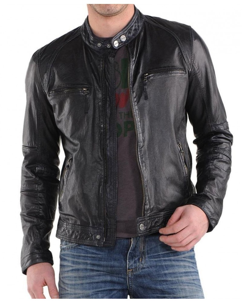 Laverapelle Men's Genuine Lambskin Leather Jacket (Racer Jacket) - 1501220 Laverapelle Men's Genuine Lambskin Leather Jacket (Racer Jacket) - 1501220