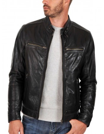 Laverapelle Men's Genuine Lambskin Leather Jacket (Racer Jacket) - 1501254 Laverapelle Men's Genuine Lambskin Leather Jacket (Racer Jacket) - 1501254
