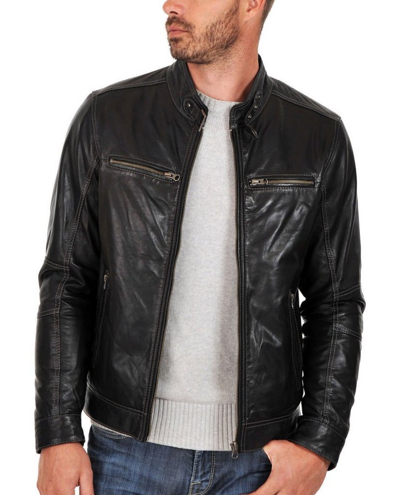 Laverapelle Men's Genuine Lambskin Leather Jacket (Racer Jacket) - 1501254 Laverapelle Men's Genuine Lambskin Leather Jacket (Racer Jacket) - 1501254