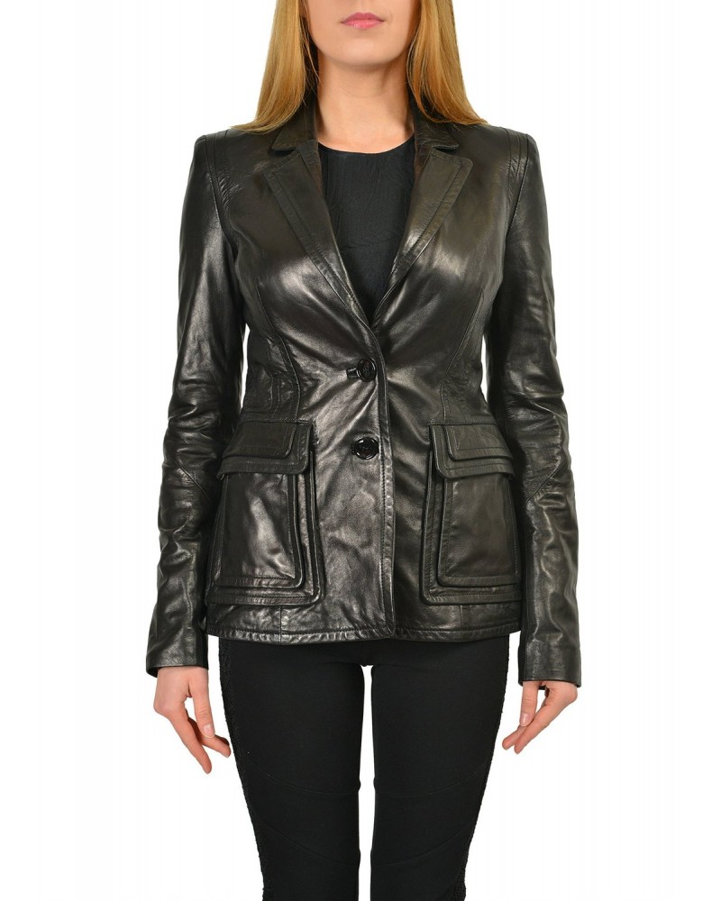 Laverapelle Women's Genuine Lambskin Leather Coat (Blazer Coat) - 1521733