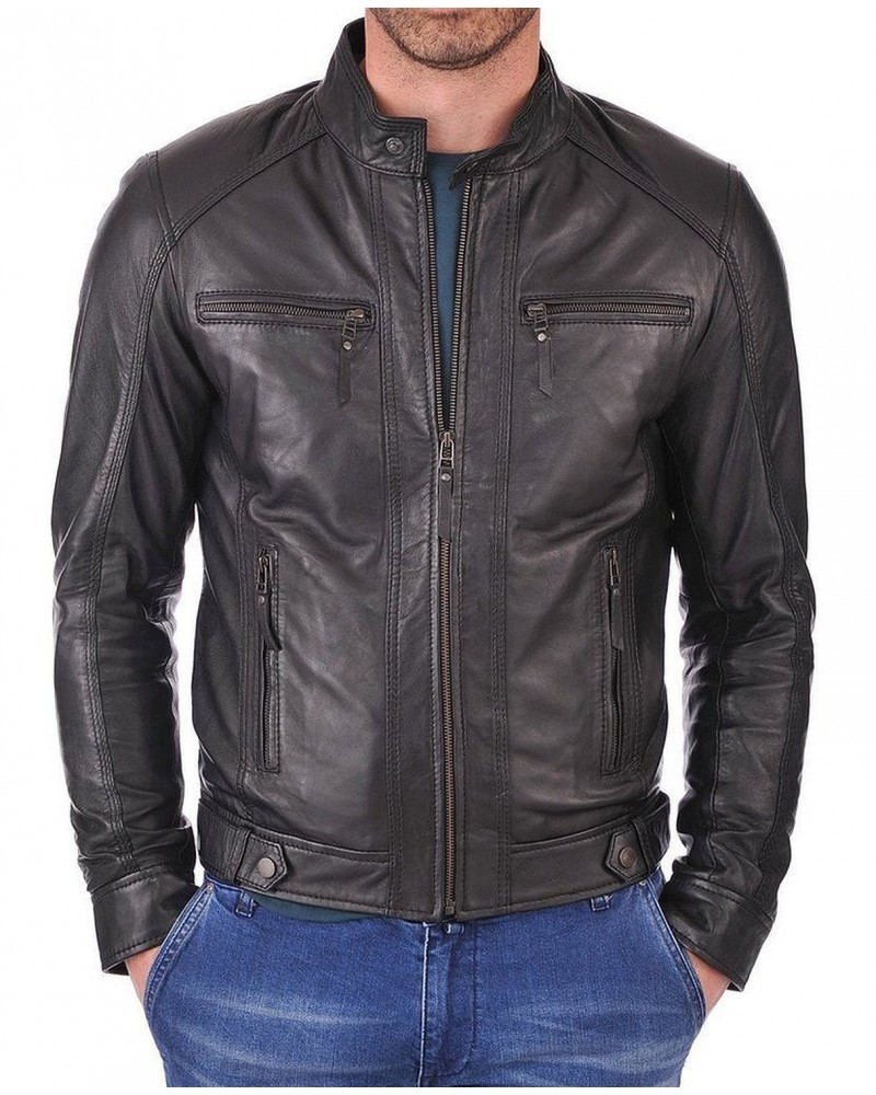 Laverapelle Men's Genuine Lambskin Leather Jacket (Racer Jacket) - 1501058