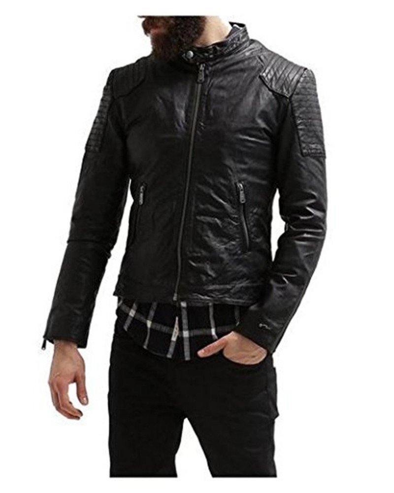 Laverapelle Men's Genuine Lambskin Leather Jacket (Racer Jacket) - 1501527