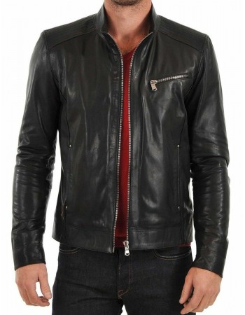 Laverapelle Men's Genuine Lambskin Leather Jacket (Racer Jacket) - 1501447