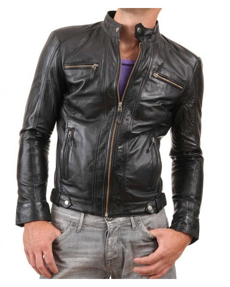 Laverapelle Men's Genuine Lambskin Leather Jacket (Racer Jacket) - 1501275 Laverapelle Men's Genuine Lambskin Leather Jacket (Racer Jacket) - 1501275