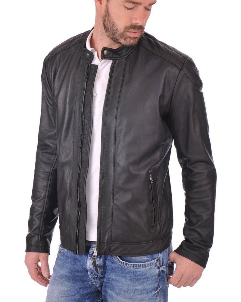 Laverapelle Men's Genuine Lambskin Leather Jacket (Racer Jacket) - 1501469 Laverapelle Men's Genuine Lambskin Leather Jacket (Racer Jacket) - 1501469