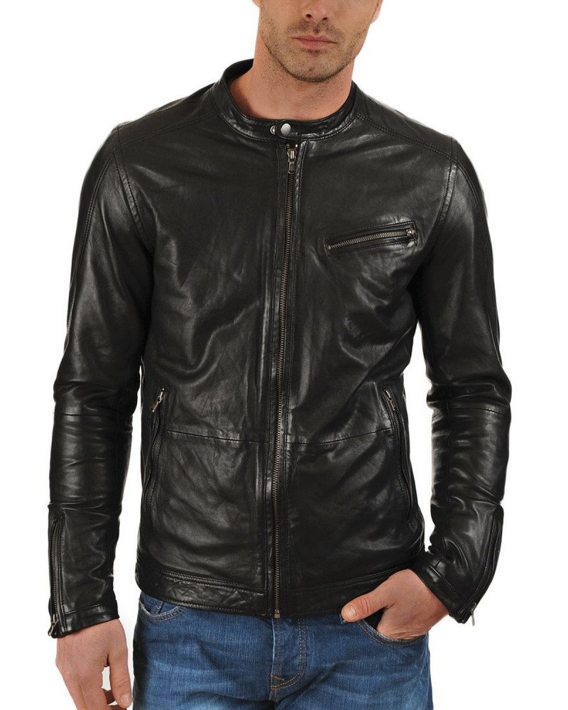 Laverapelle Men's Genuine Lambskin Leather Jacket (Racer Jacket) - 1501383